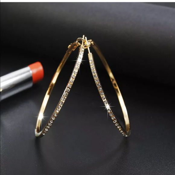 New elegant gold hoop earrings - Picture 2 of 3